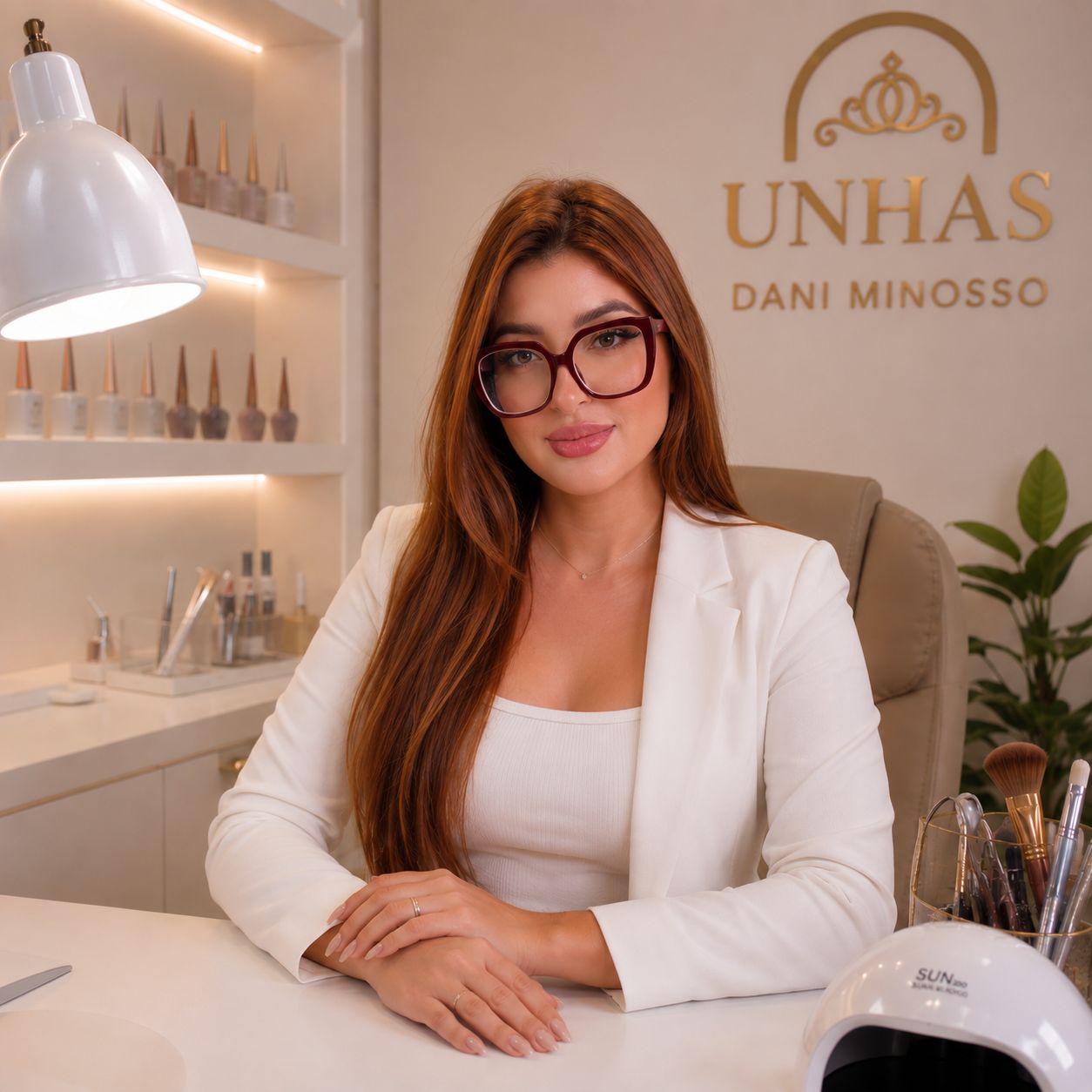 Daniele Minosso, Nail Designer, em seu espaço de atendimento